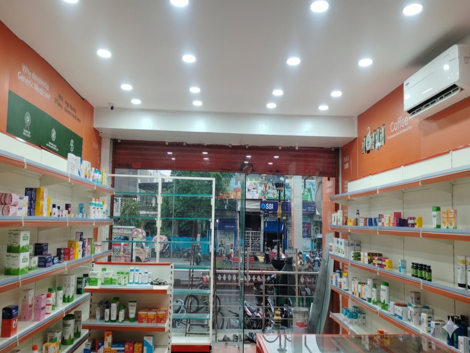 Counter and shelving